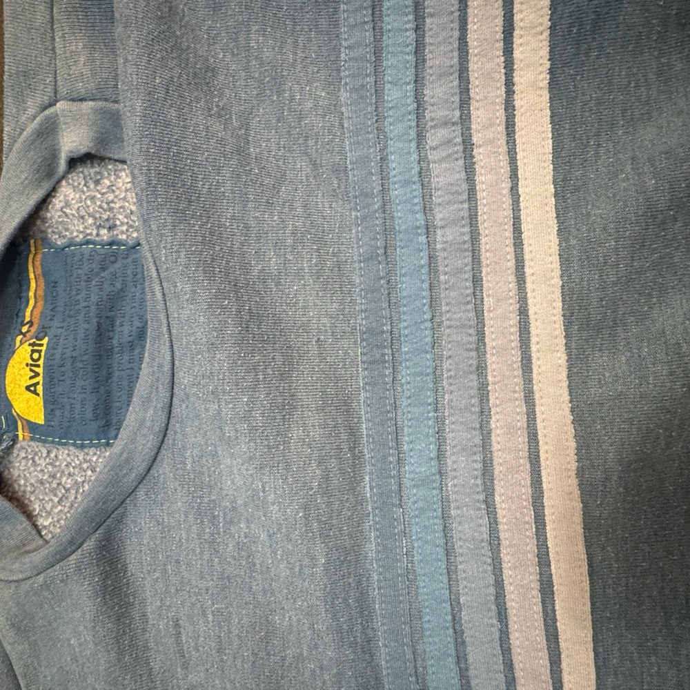 Aviator Nation Blue 5 Stripe Sweatshirt + Sweatpants XS/S - Picture 7 of 12
